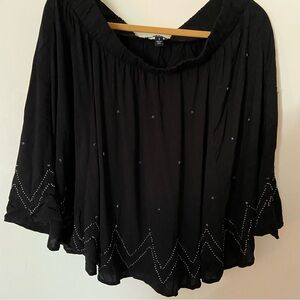 Torrid black mini skirt either bead detail